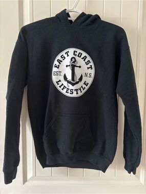 East Coast Lifestyle Anchor Hoodie Youth Boys XL Black Graphic Pullover Teen